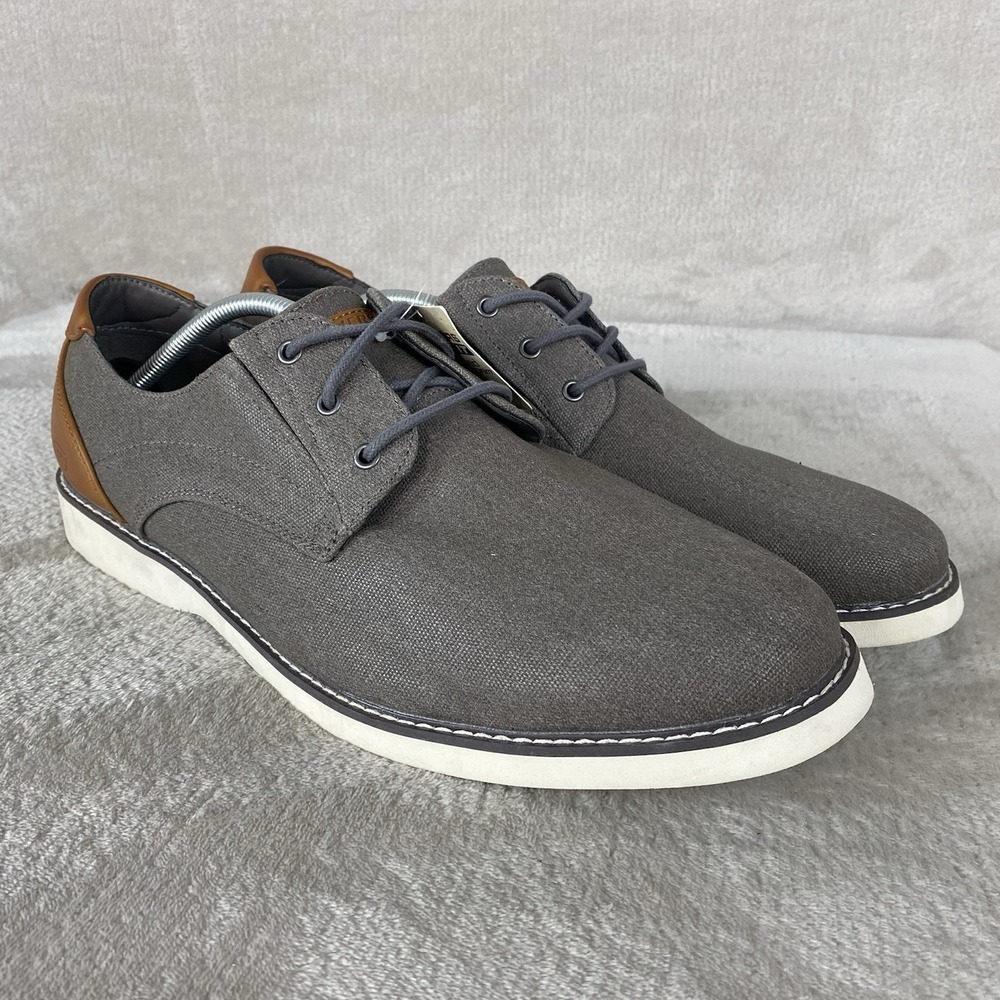 Skechers Wilcon Parton Oxford Casual Shoes Mens Size 14 Gray Woven Canvas NEW